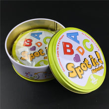 Load image into Gallery viewer, spot it and dobble card game table Board Game For Dobbles Kids Spot Cards It Go Camping Metal Tin Box SHALOM HALLOWEEN toys