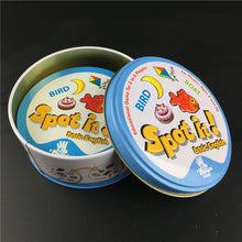 Load image into Gallery viewer, spot it and dobble card game table Board Game For Dobbles Kids Spot Cards It Go Camping Metal Tin Box SHALOM HALLOWEEN toys