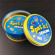 Load image into Gallery viewer, spot it and dobble card game table Board Game For Dobbles Kids Spot Cards It Go Camping Metal Tin Box SHALOM HALLOWEEN toys