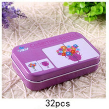 Load image into Gallery viewer, Baby Cognitive Puzzle Cards Educational Toys Matching Game Cartoon Vehicle Animal Fruit English Learning flashCards for Children
