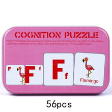 Load image into Gallery viewer, Baby Cognitive Puzzle Cards Educational Toys Matching Game Cartoon Vehicle Animal Fruit English Learning flashCards for Children
