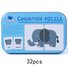 Load image into Gallery viewer, Baby Cognitive Puzzle Cards Educational Toys Matching Game Cartoon Vehicle Animal Fruit English Learning flashCards for Children
